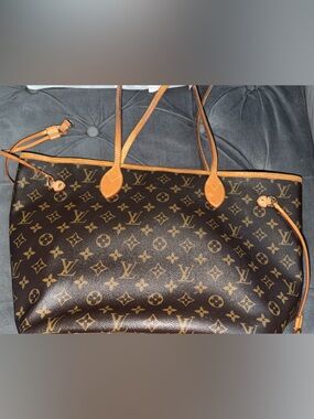 Louis Vuitton Monogram Tote in Brown with Tan Trim